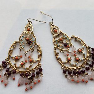 Multi-color Chandelier hoop earrings